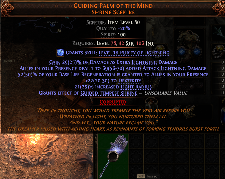 MMOJUGG Path of Exile 2 GUIDING PALM OF THE MIND SHRINE SCEPTRE#1144784 Buying Page Display