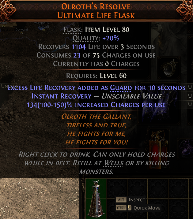 MMOJUGG Path of Exile 2 OLROTH'S RESOLVE ULTIMATE LIfE FLASK#1144974 Buying Page Display