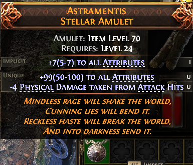 MMOJUGG Path of Exile 2 ASTRAMENTIS STELLAR AMULET#1145868 Details View of Item Function and Use