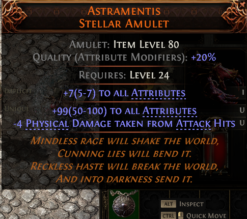 MMOJUGG Path of Exile 2 ASTRAMENTIS STELLAR AMULET#1145889 Details View of Item Function and Use