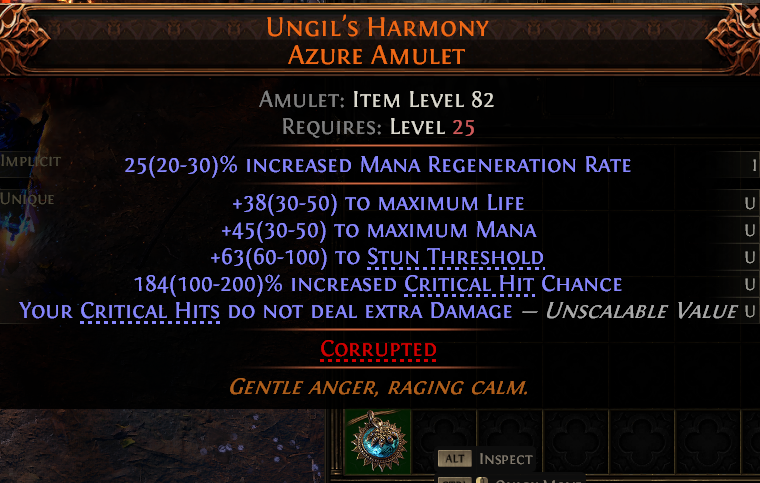 MMOJUGG Path of Exile 2 UNGIL'S HARMONY AZURE AMULET#1145935 Details View of Item Function and Use