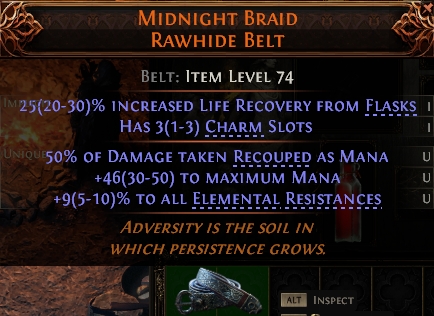 MMOJUGG Path of Exile 2 MIDNIGHT BRAID RAWHIDE BELT#1146087 Details View of Item Function and Use