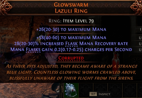 MMOJUGG Path of Exile 2 GLOWSWARM LAZULI RING#1146091 Details View of Item Function and Use