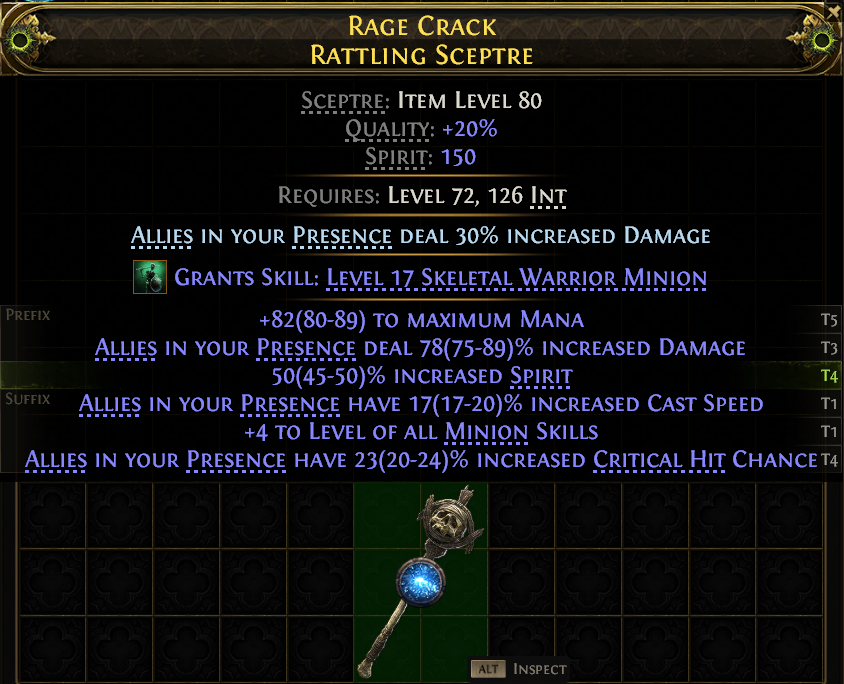MMOJUGG Path of Exile 2 RAGE CRACK RATTLING SCEPTRE#1146213 Details View of Item Function and Use