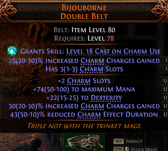 MMOJUGG Path of Exile 2 BIJOUBORNE DOUBLE BELT#1147753 Details View of Item Function and Use