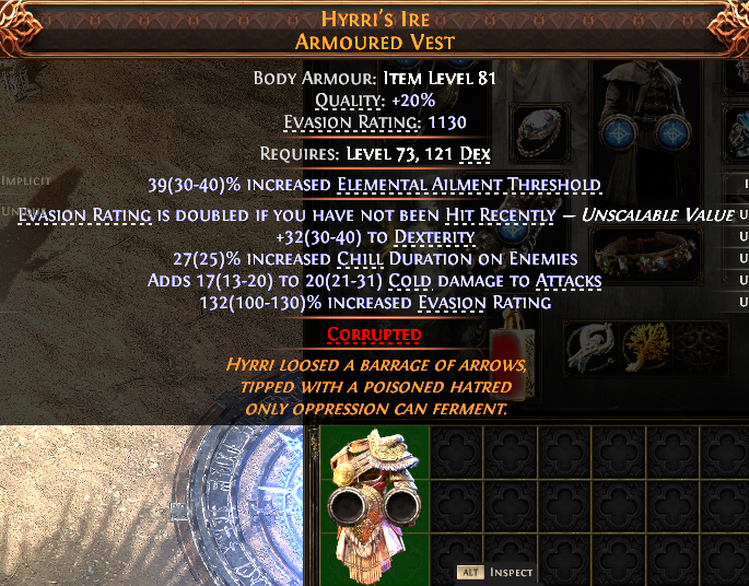 MMOJUGG Path of Exile 2 HYRRI'S IRE ARMOURED VEST#1147826 Details View of Item Function and Use