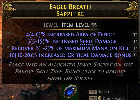 MMOJUGG Path of Exile 2 EAGLE BREATH SAPPHIRE#1148090 Details View of Item Function and Use