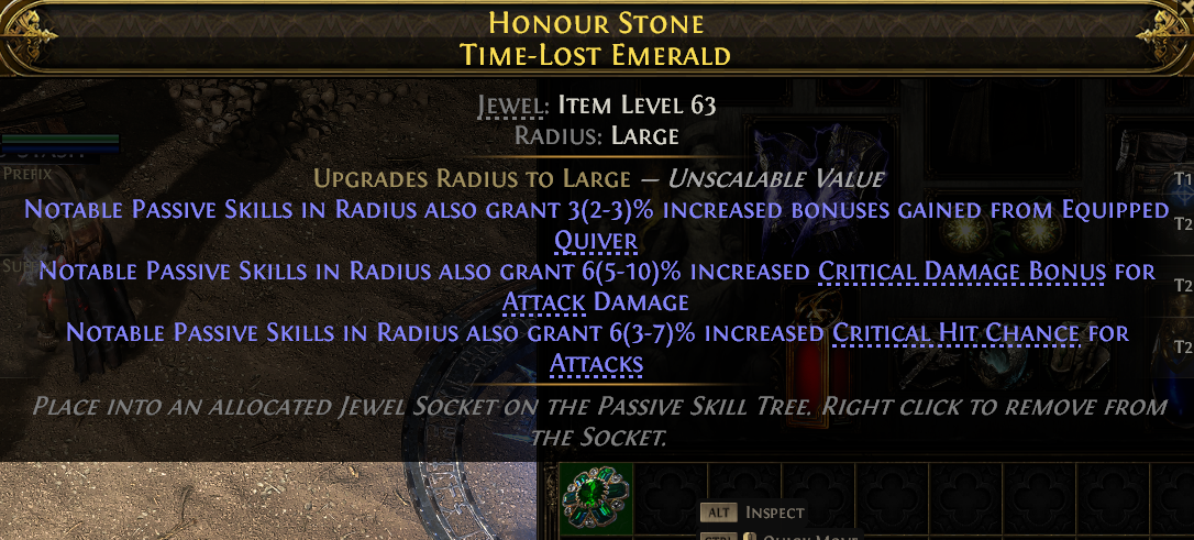 MMOJUGG Path of Exile 2 HONOUR STONE TIME-LOST EMERALD#1148093 Details View of Item Function and Use
