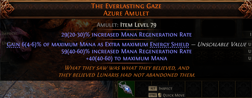 Path of Exile 2 THE EVERLASTING GAZE AZURE AMULET#1148114 Details MMOJUGG Path of Exile 2 THE EVERLASTING GAZE AZURE AMULET#1148114 Details View of Item Function and Use