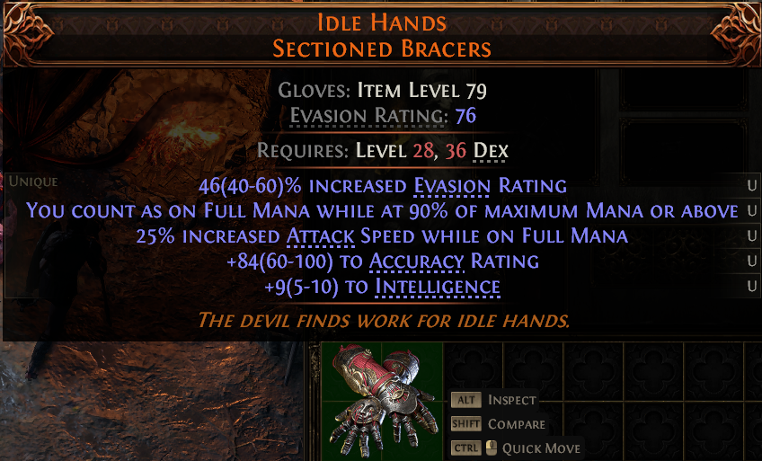 MMOJUGG Path of Exile 2 IDLE HANDS SECTIONED BRACERS#1148117 Details View of Item Function and Use