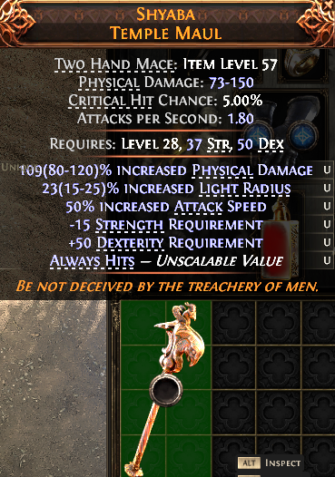 MMOJUGG Path of Exile 2 SHYABA TEMPLE MAUL#1148225 Details View of Item Function and Use