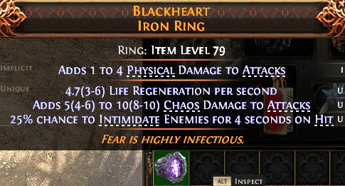 MMOJUGG Path of Exile 2 BLACKHEART IRON RING#1148230 Details View of Item Function and Use