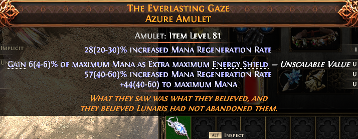 Path of Exile 2 THE EVERLASTING GAZE AZURE AMULET#1148233 Details MMOJUGG Path of Exile 2 THE EVERLASTING GAZE AZURE AMULET#1148233 Details View of Item Function and Use