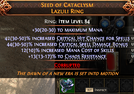 MMOJUGG Path of Exile 2 SEED OF CATACLYSM LAZULI RING#1148247 Details View of Item Function and Use