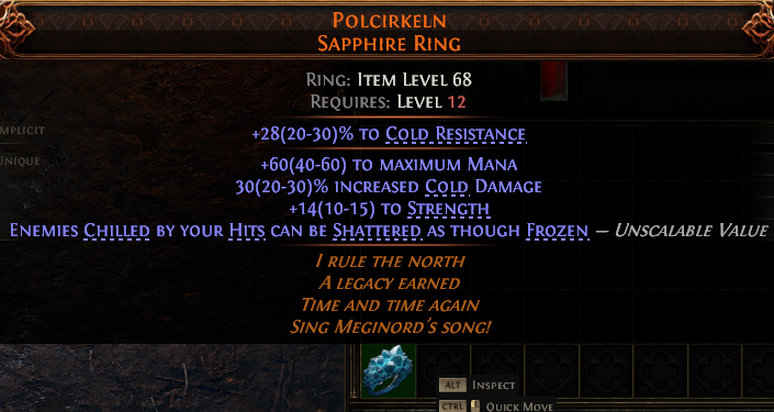 MMOJUGG Path of Exile 2 POLCIRKELN SAPPHIRE RING#1148347 Details View of Item Function and Use