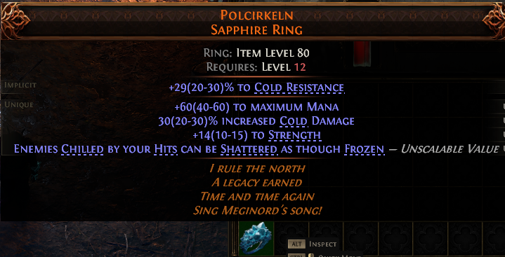 MMOJUGG Path of Exile 2 POLCIRKELN SAPPHIRE RING#1148348 Details View of Item Function and Use
