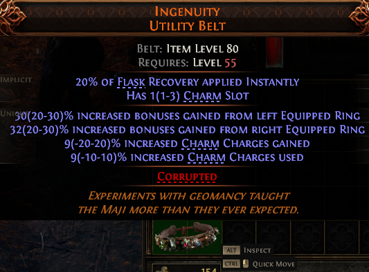 MMOJUGG Path of Exile 2 INGENUITY UTILITY BELT#1148372 Details View of Item Function and Use
