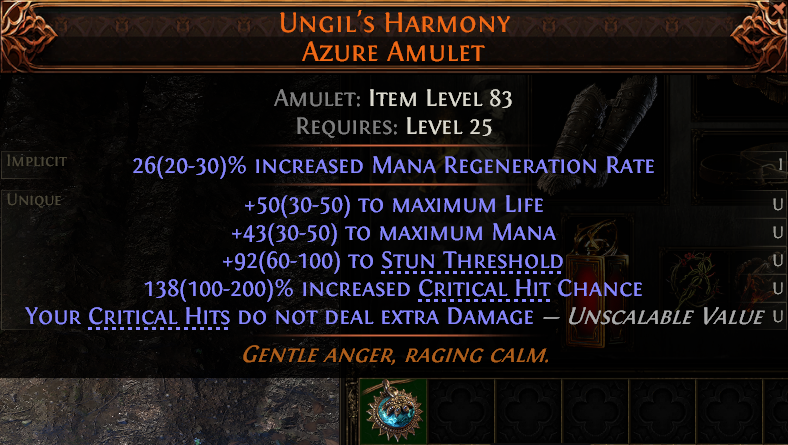 MMOJUGG Path of Exile 2 UNGIL'S HARMONY AZURE AMULET#1148645 Details View of Item Function and Use