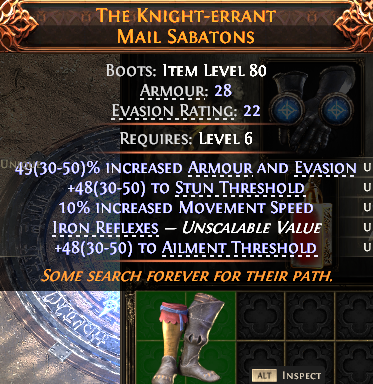 MMOJUGG Path of Exile 2 THE KNIGHT-ERRANT MAIL SABATONS#1148910 Details View of Item Function and Use