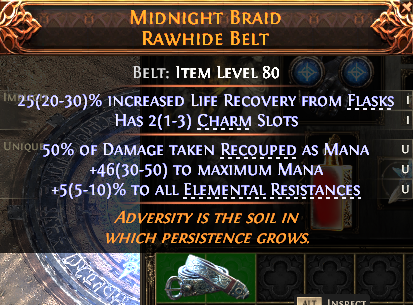 MMOJUGG Path of Exile 2 MIDNIGHT BRAID RAWHIDE BELT#1148916 Details View of Item Function and Use