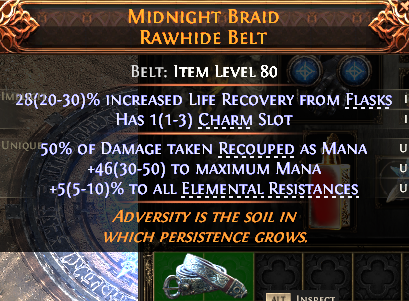 MMOJUGG Path of Exile 2 MIDNIGHT BRAID RAWHIDE BELT#1148920 Details View of Item Function and Use