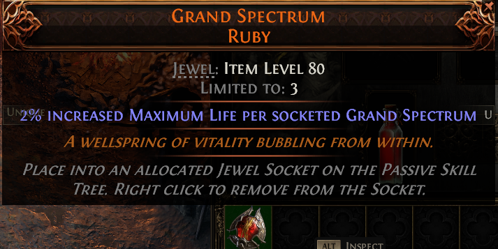 MMOJUGG Path of Exile 2 GRAND SPECTRUM RUBY#1149301 Details View of Item Function and Use