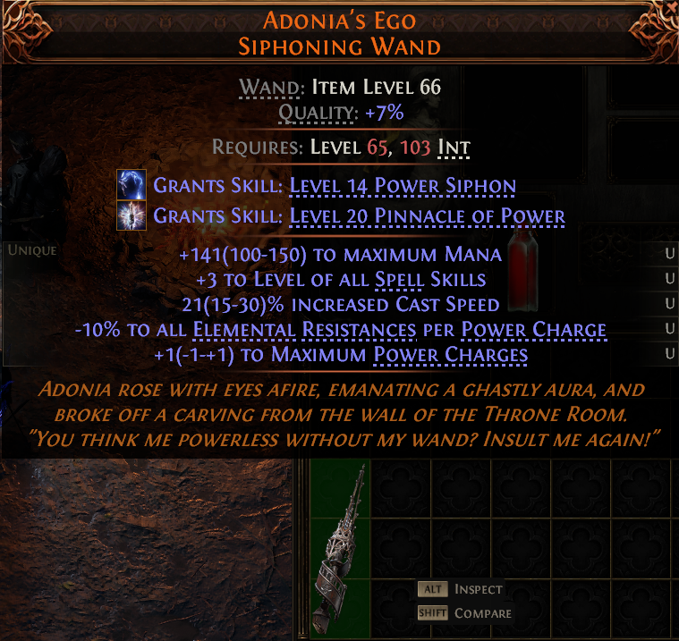 MMOJUGG Path of Exile 2 ADONIA'S EGO SIPHONING WAND#1149441 Details View of Item Function and Use