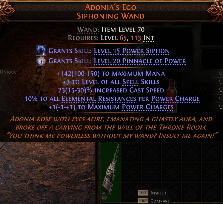 MMOJUGG Path of Exile 2 ADONIA'S EGO SIPHONING WAND#1149442 Details View of Item Function and Use