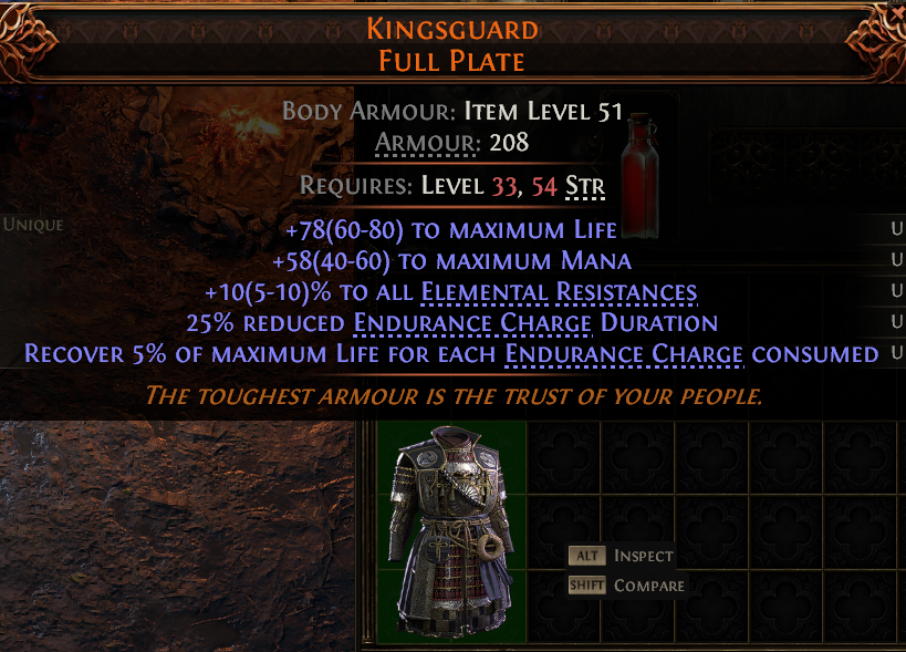 MMOJUGG Path of Exile 2 KINGSGUARD FULL PLATE#1149514 Details View of Item Function and Use