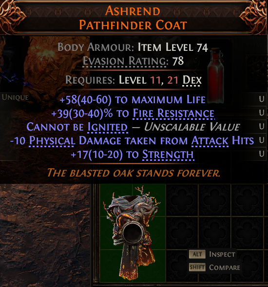 MMOJUGG Path of Exile 2 ASHREND PATHFINDER COAT#1149526 Details View of Item Function and Use