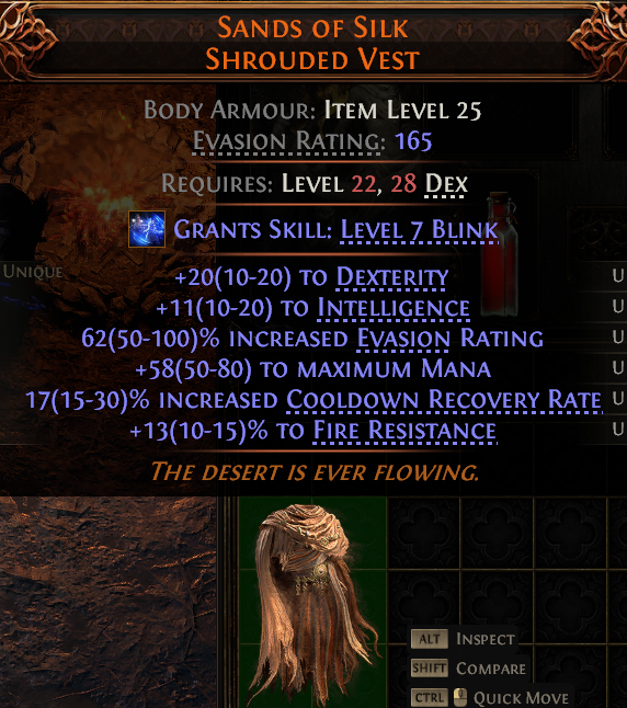 MMOJUGG Path of Exile 2 SANDS OF SILK SHROUDED VEST#1149529 Details View of Item Function and Use