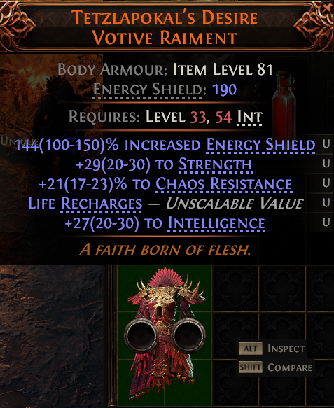MMOJUGG Path of Exile 2 TETZLAPOKAL'S DESIRE VOTIVE RAIMENT#1149549 Details View of Item Function and Use