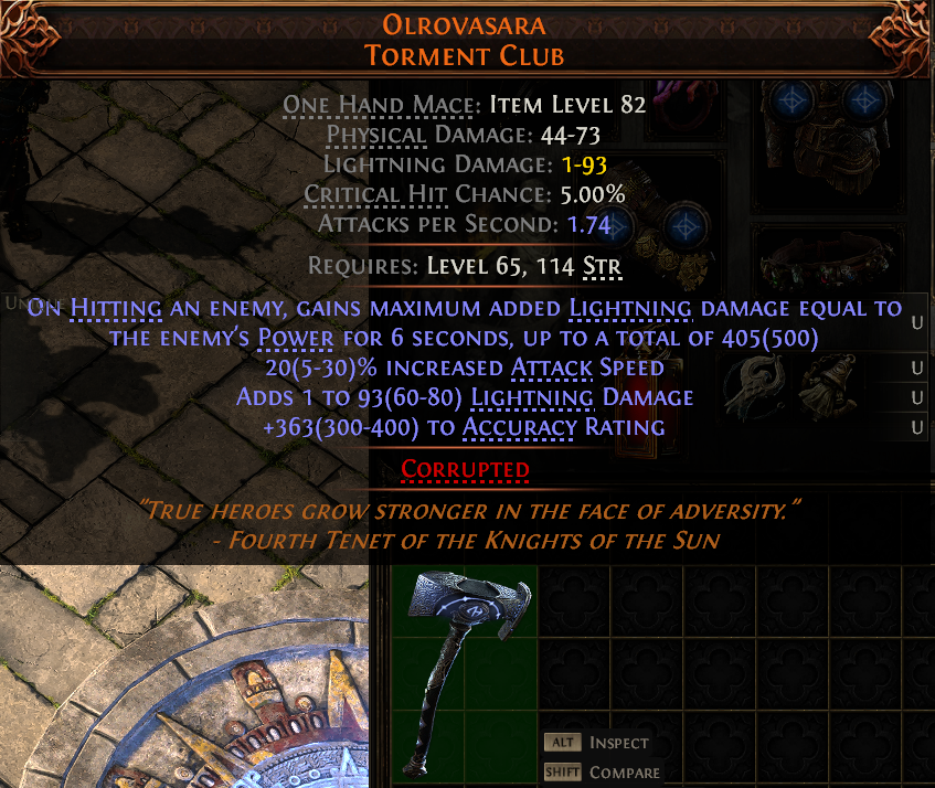 MMOJUGG Path of Exile 2 OLROVASARA TORMENT CLUB#1149659 Details View of Item Function and Use