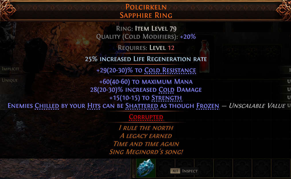 MMOJUGG Path of Exile 2 POLCIRKELN SAPPHIRE RING#1149786 Details View of Item Function and Use