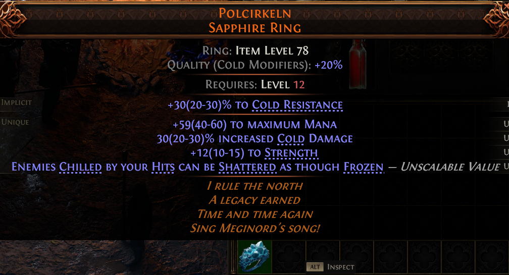 MMOJUGG Path of Exile 2 POLCIRKELN SAPPHIRE RING#1149787 Details View of Item Function and Use