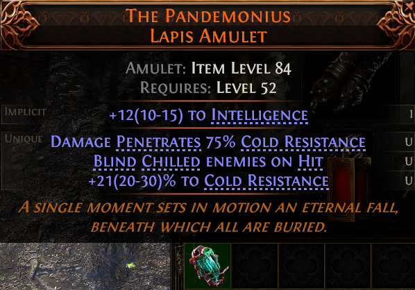 MMOJUGG Path of Exile 2 THE PANDEMONIUS LAPIS AMULET#1149864 Details View of Item Function and Use