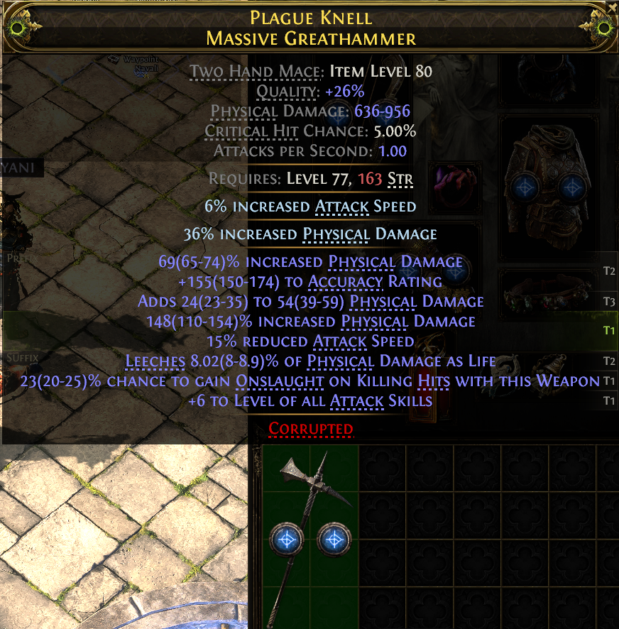 MMOJUGG Path of Exile 2 PLAGUE KNELL MASSIVE GREATHAMMER#1149960 Details View of Item Function and Use