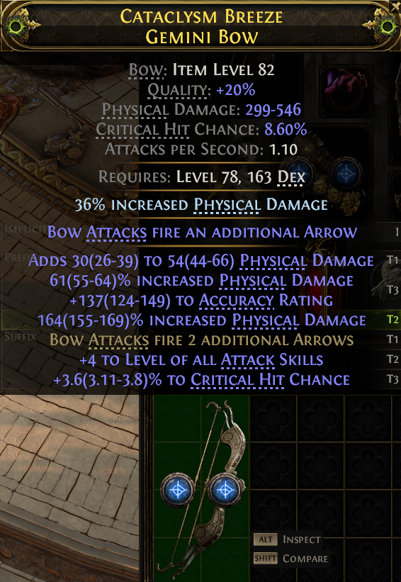 MMOJUGG Path of Exile 2 CATACLYSM BREEZE GEMINI BOW#1150071 Buying Page Display