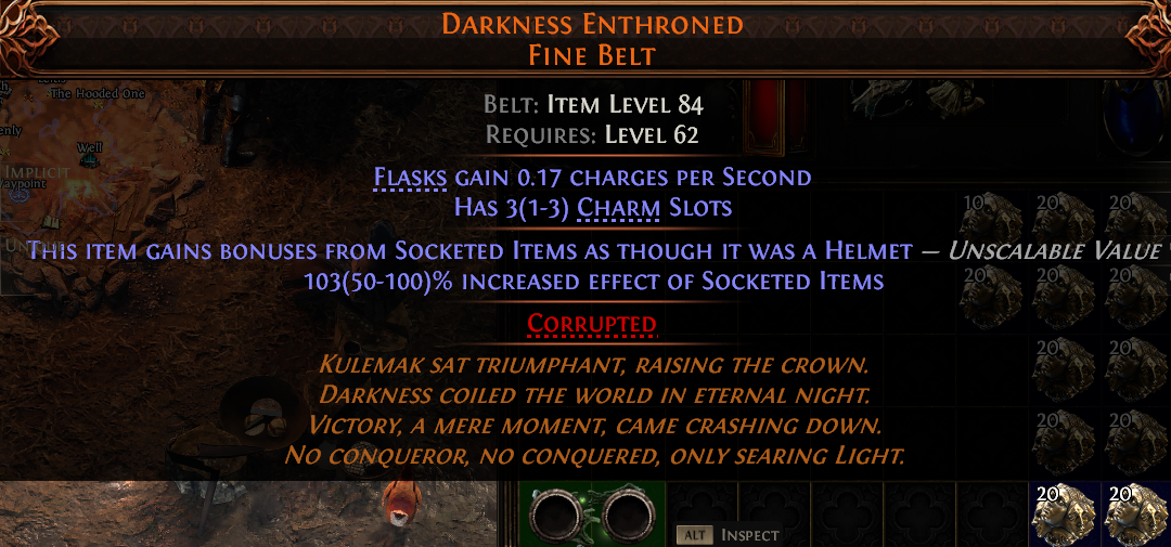 MMOJUGG Path of Exile 2 DARKNESS ENTHRONED FINE BELT#1150084 Details View of Item Function and Use