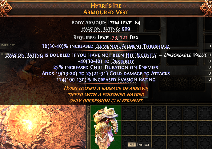 MMOJUGG Path of Exile 2 HYRRI'S IRE ARMOURED VEST#1150603 Details View of Item Function and Use