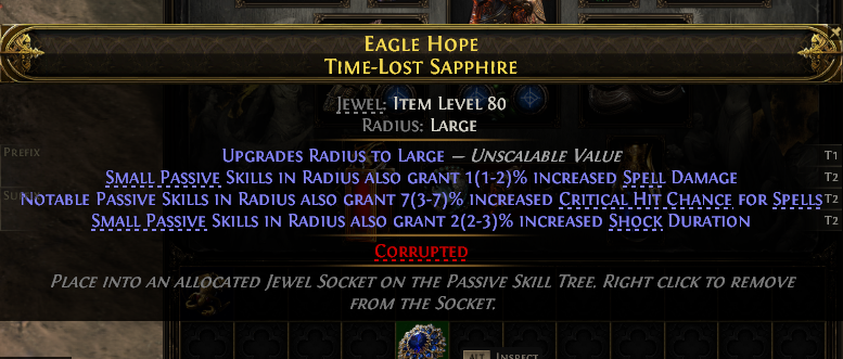 MMOJUGG Path of Exile 2 EAGLE HOPE TIME-LOST SAPPHIRE#1151151 Details View of Item Function and Use