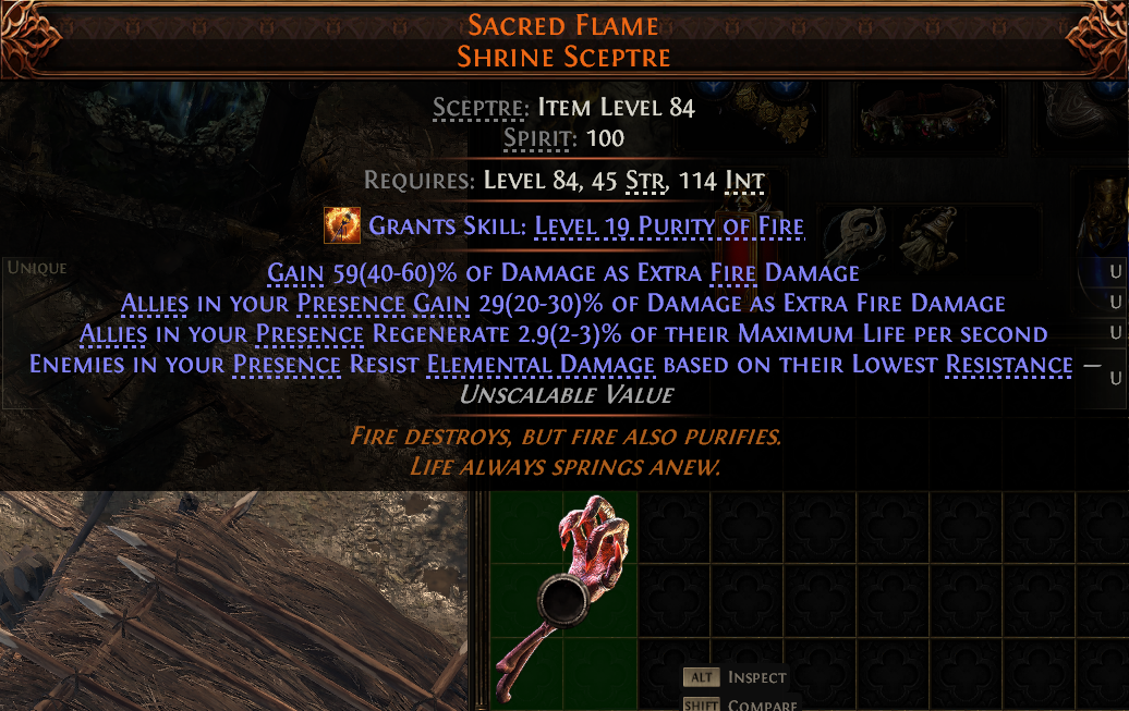 MMOJUGG Path of Exile 2 SACRED FLAME SHRINE SCEPTRE#1151242 Buying Page Display