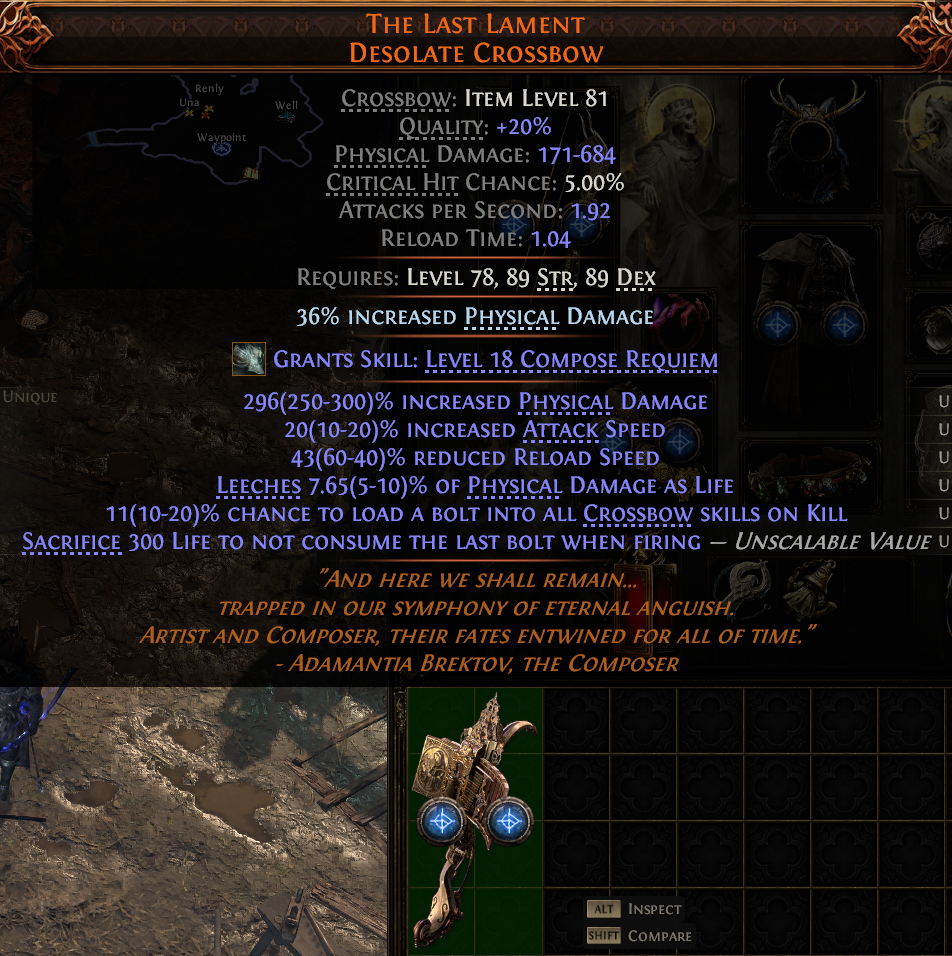 MMOJUGG Path of Exile 2 THE LAST LAMENT DESOLATE CROSSBOW#1151244 Details View of Item Function and Use