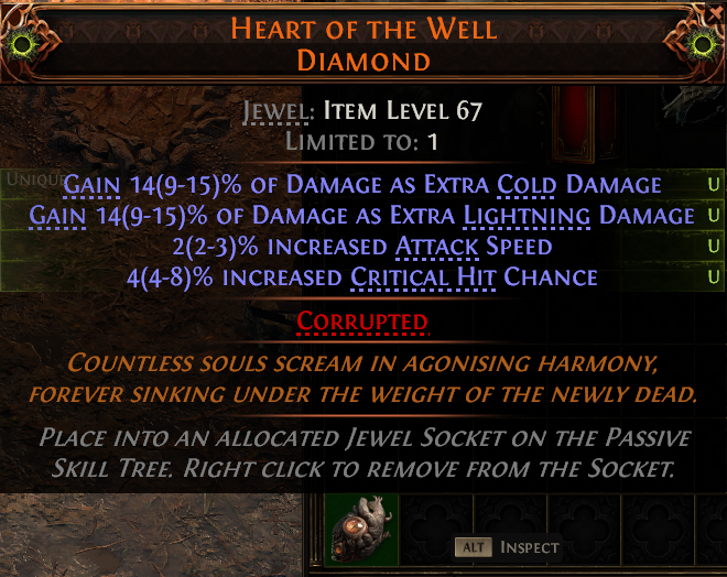 MMOJUGG Path of Exile 2 HEART OF THE WELL DIAMOND#1151247 Details View of Item Function and Use
