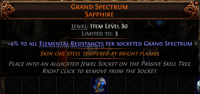 MMOJUGG Path of Exile 2 GRAND SPECTRUM SAPPHIRE#1151654 Details View of Item Function and Use