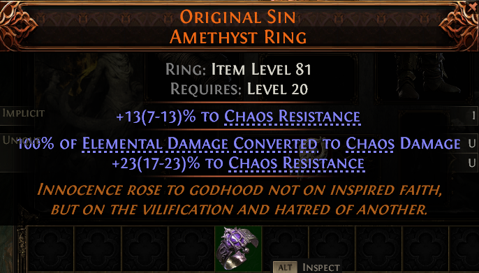 MMOJUGG Path of Exile 2 ORIGINAL SIN AMETHYST RING#1151683 Details View of Item Function and Use