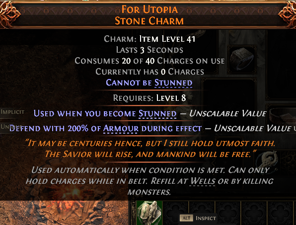 MMOJUGG Path of Exile 2 FOR UTOPIA STONE CHARM#1151906 Details View of Item Function and Use