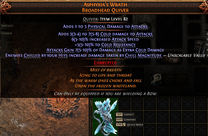 MMOJUGG Path of Exile 2 ASPHYXIA'S WRATH BROADHEAD QUIVER#1151925 Details View of Item Function and Use