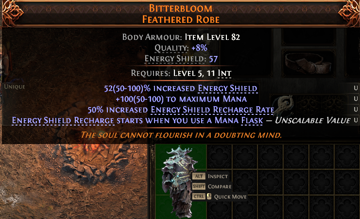 MMOJUGG Path of Exile 2 BITTERBLOOM FEATHERED ROBE#1151947 Details View of Item Function and Use