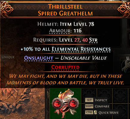 MMOJUGG Path of Exile 2 THRILLSTEEL SPIRED GREATHELM#1151989 Details View of Item Function and Use